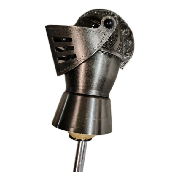 Unbranded Other - Vintage MCM Medieval Knight Helmet Liquor Pourer Stopper Metal Barware Rare